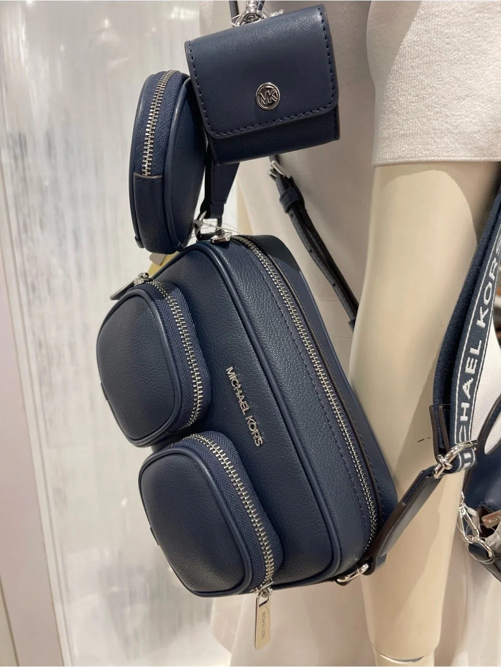 Michael Kors JST Leather Md Pocket Xbody Crossbody Case for Apple Airpods Pro®